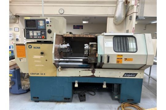 Romi #Centur-35E, CNC lathe, GE Fanuc 0T, 20" swing, 9.5" swing over cross slide, 40" centers, 3-jaw 8" - Image 1