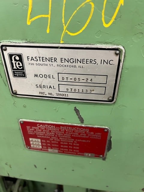 Fastener Engineers #DT-05-24, in line wire drawer, 5 HP, #14266 - Image 3
