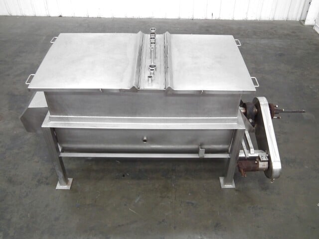 L & A, Stainless 350 gallon double rotating auger spiral coil batch cooker - Image 3