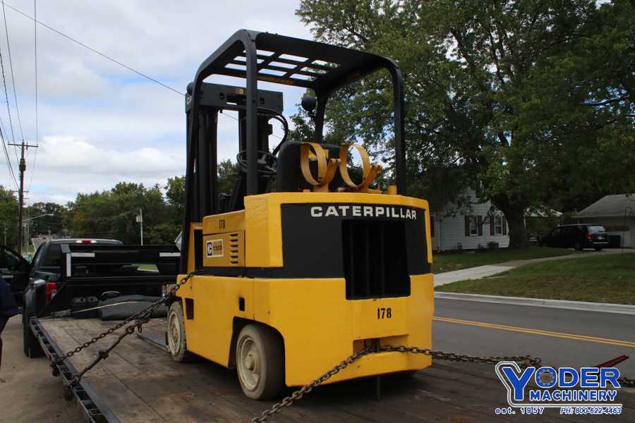5000 lb. Caterpillar #T50D, propane forklift, 189" lift height, 4" x 48" forks, side shift, 1988 - Image 3