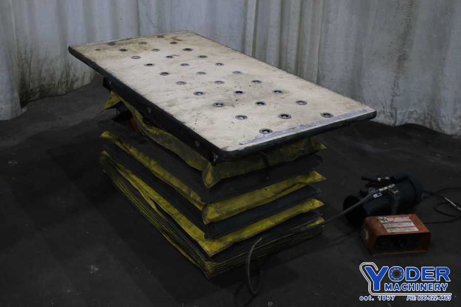 660 lb. Bishamon, #X30S, scissor lift table, hydraulic, 1/2 HP, 20" W x 40" L table, 2011 - Image 5