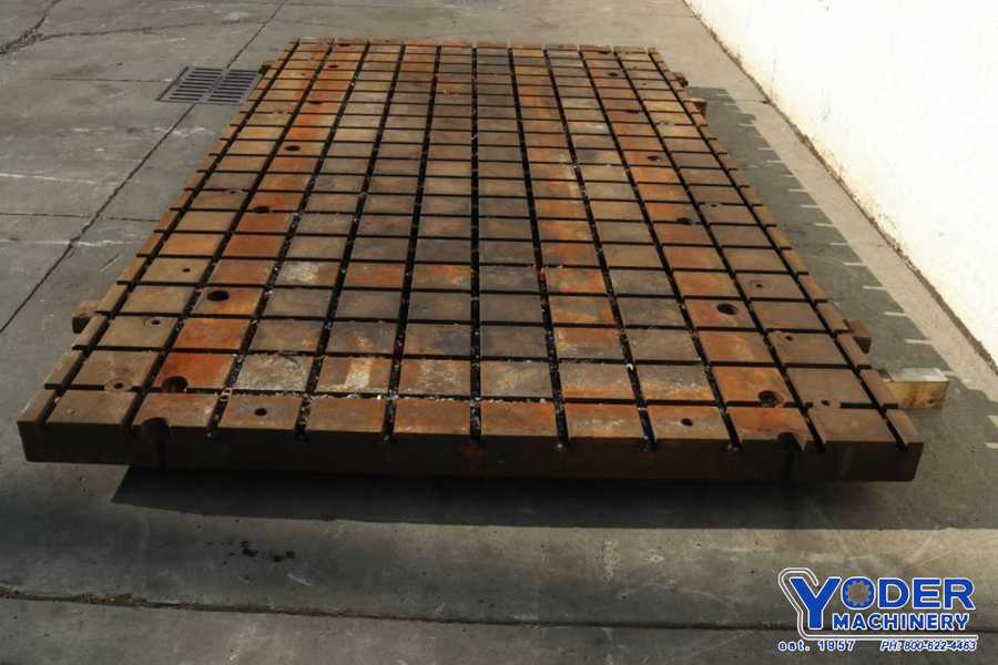 144" x 48" x 4-1/2", solid steel t-slotted plat - Image 2