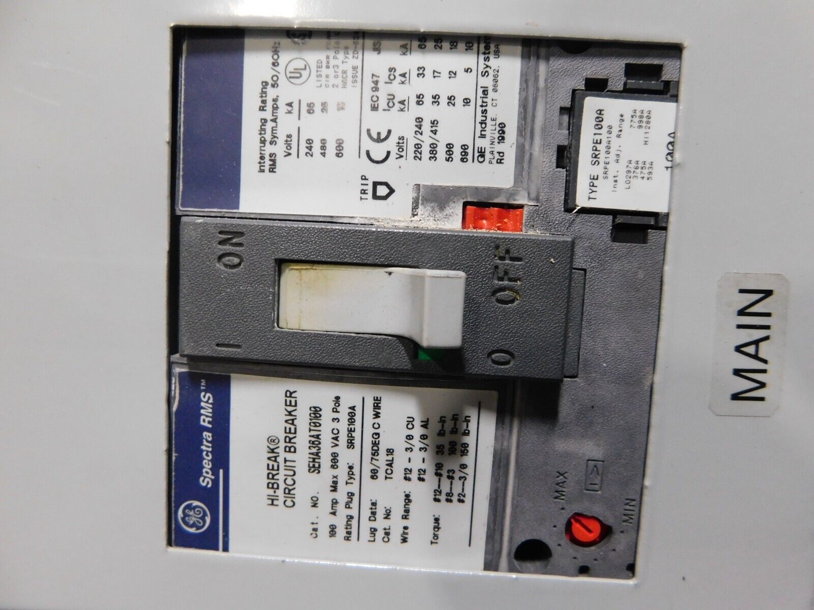 225 Amp. General Electric, Spectra A-Series, panelboard, 4-wire, 120/208Y Volts - Image 8