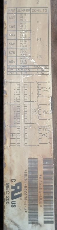 45 KVA 437/604 Primary, 120/240 Secondary, MEC #200, S/N M18393SE - Image 4