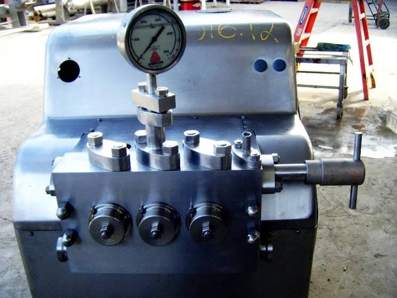 Waukesha Cherry-Burrell #SS-2100-VBR, homogenizer, 1400 GPH, 1200 psi, 1 stage, 40 HP Leeson motor - Image 8