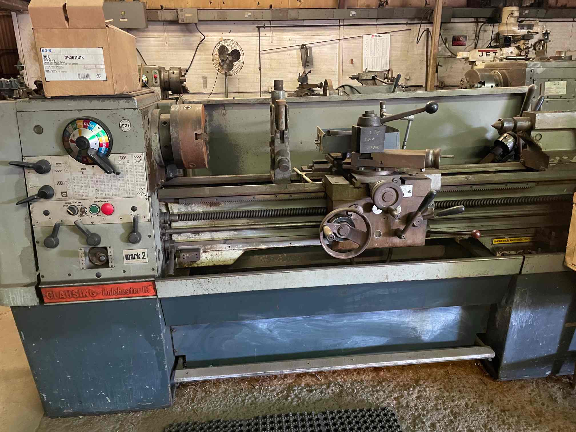 15" x 50" Clausing #15, Engine Lathe, 2.125" spindle bore, 7.5 HP, 1982 - Image 4