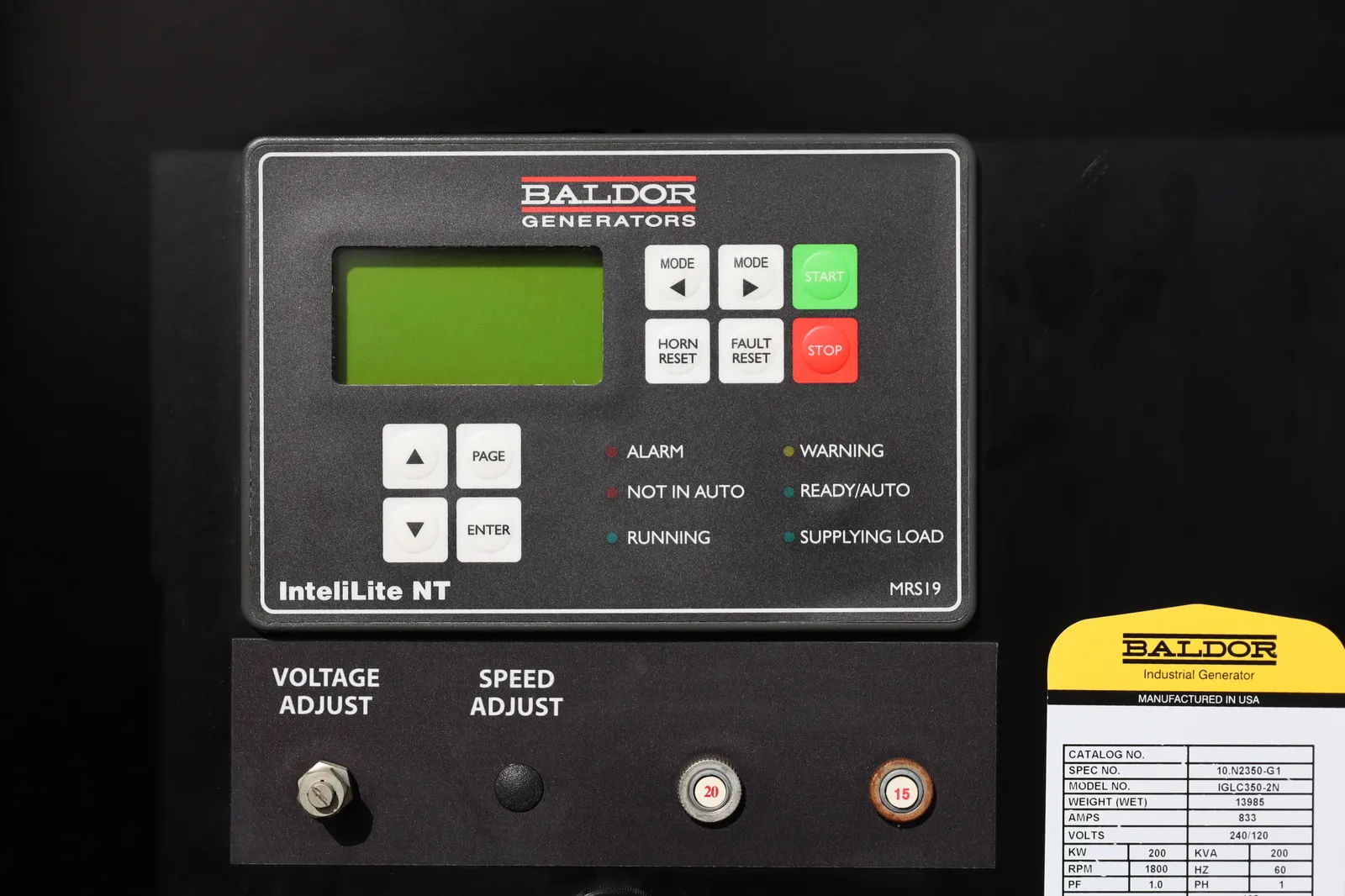 200 KW Baldor #IGLC350-2N, generator, enclosed, 345 hours, 2006, #090738 - Image 5