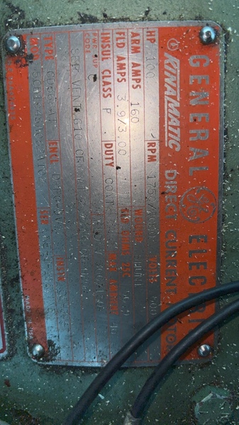 100 HP 1750/2000 RPM General Electric, Frame 368AT, DPFG-SV - Image 2