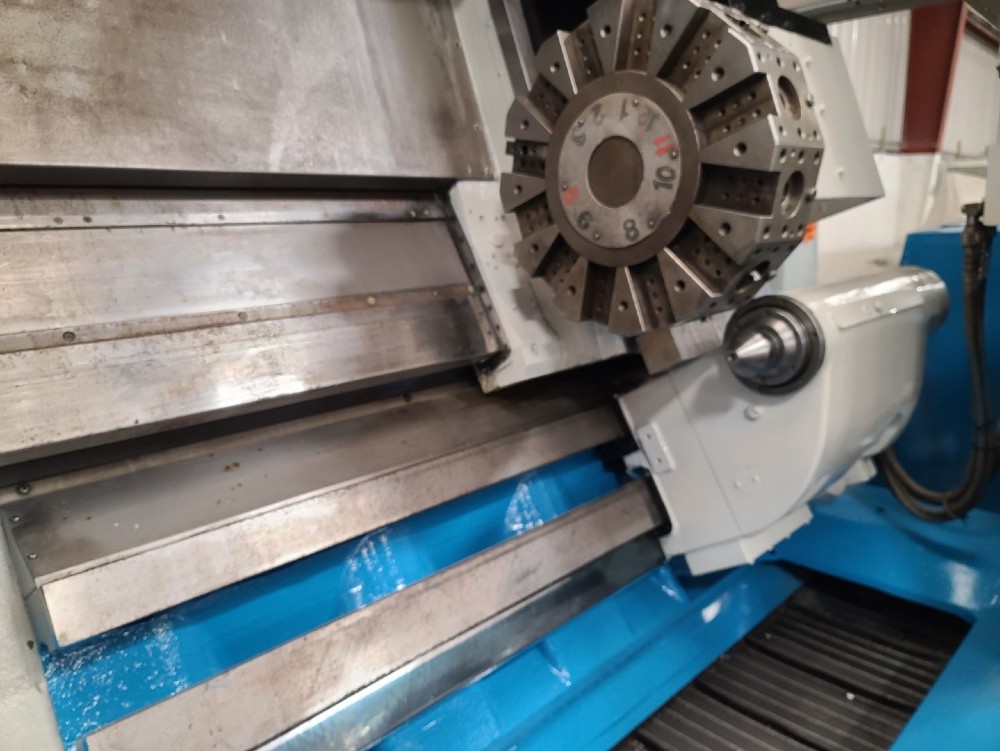Mori Seiki #SL-75A, Fanuc, 35" swing, 68" centers, 1800 RPM, 12 station turret, Kitagawa 24" chuck, chip - Image 3