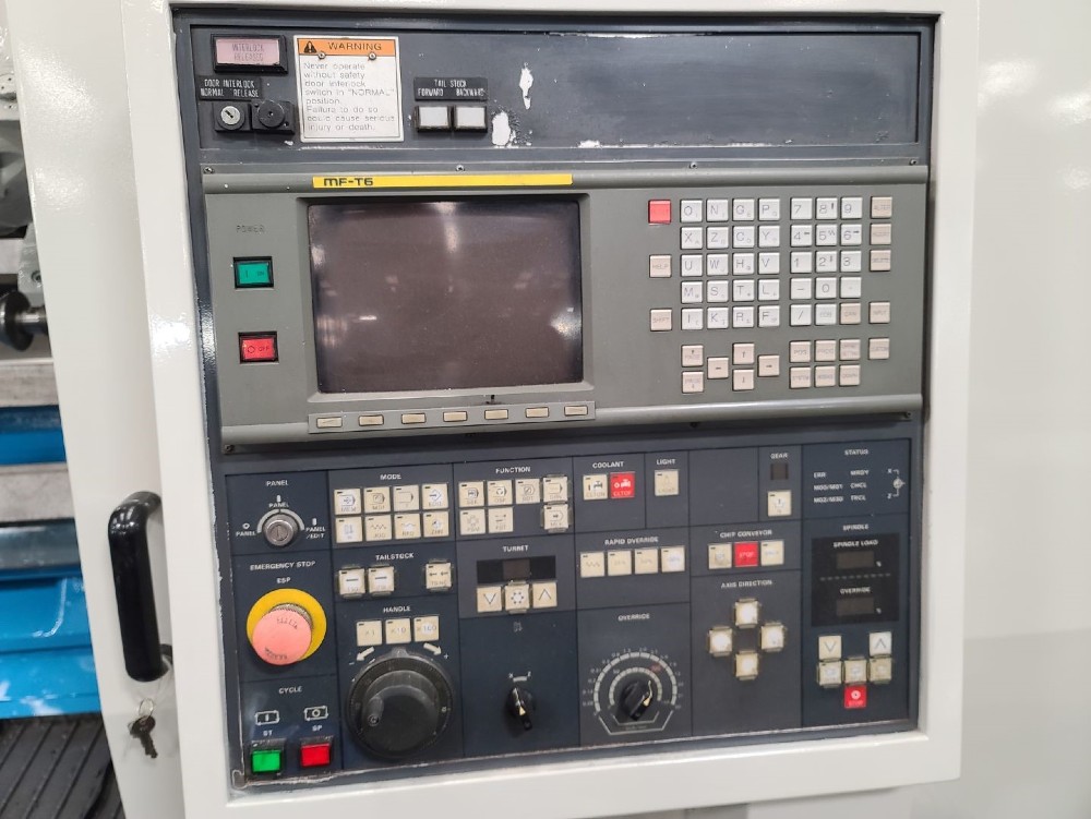Mori Seiki #SL-75A, Fanuc, 35" swing, 68" centers, 1800 RPM, 12 station turret, Kitagawa 24" chuck, chip - Image 7