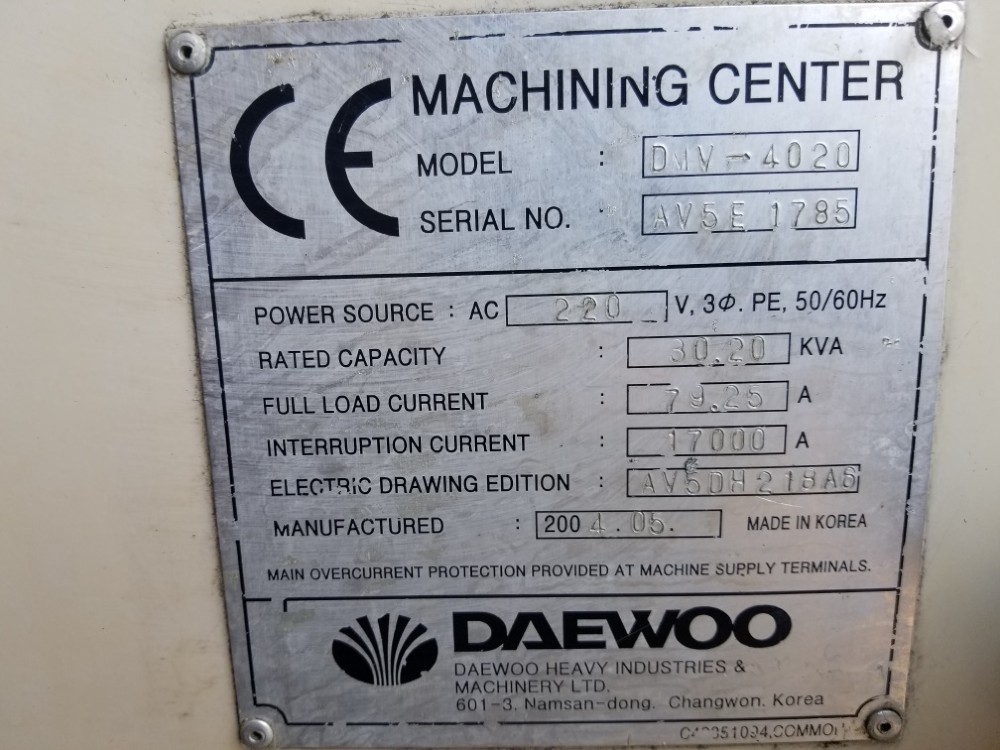 Daewoo Doosan #DMV-4020, 40