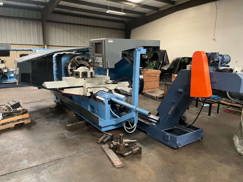 Mazak #Powermaster, Mazatrol T-Plus, 14" spindle bore, 42" swing, 2" extended stroke air chucks, 2000 (Pair) - Image 6