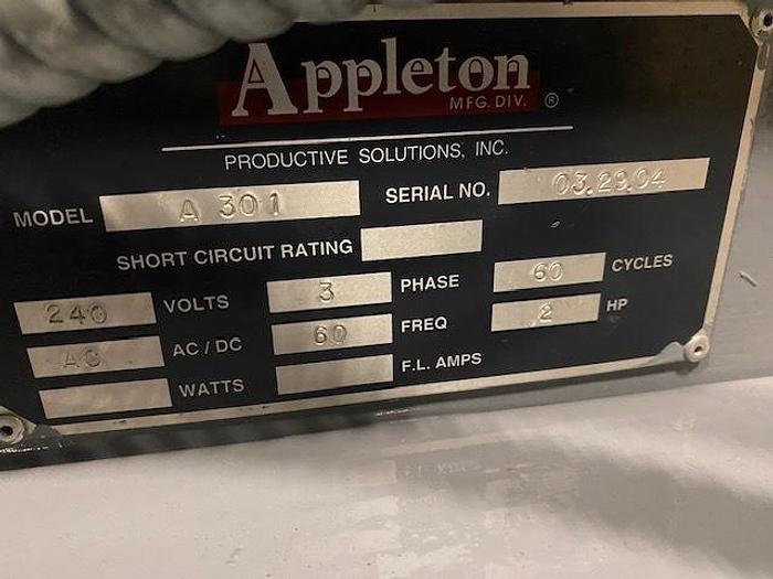 Appleton #A301, automatic core cutter, 3" core diameter, 2 HP,serial #03.29.04,2004 - Image 5