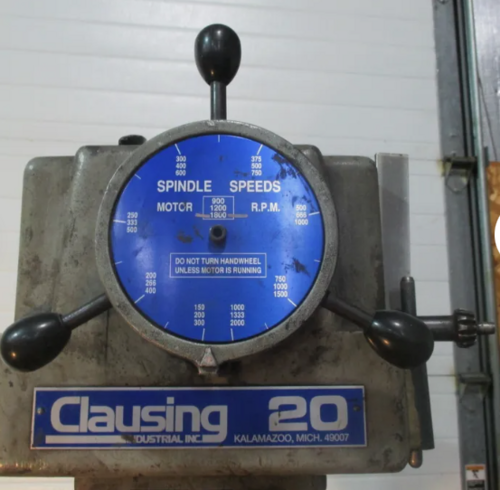 20" Clausing #2274, drill press,vari-speed, 1-1/2 HP, #3 MT, 18" Jacobs ball bearing chuck, 3 phase - Image 6