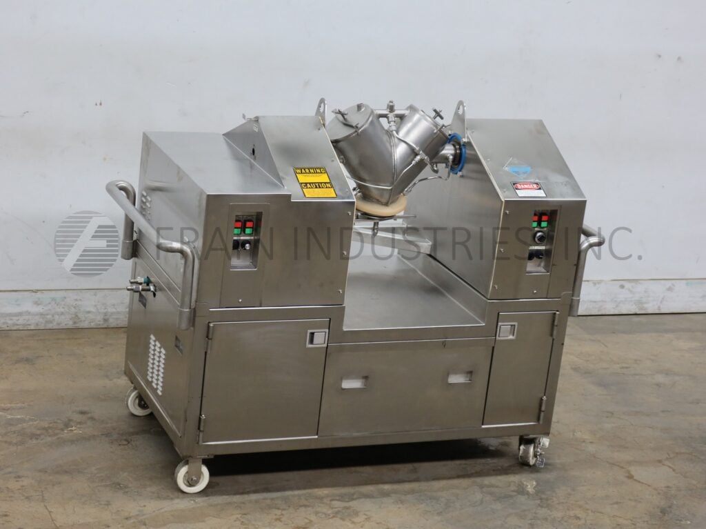 Patterson Kelley, 8 qt, 304 Stainless Steel jacketed, vacuum twin shell mixer, rated to 140 lbs. per ft - Image 1