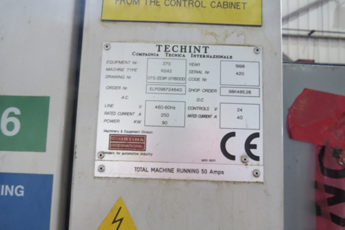 Giustina #R242, double end / disc grinder, Bosch CNC controls, 48" Carrier, Servo Dresser, from running - Image 2