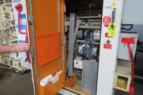 Giustina #R242, double end / disc grinder, Bosch CNC controls, 48" Carrier, Servo Dresser, from running - Image 3