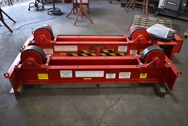 10 Ton, Weldwire #WWRD-10 / WWRI-10, turning roll set, 6"-13' diameter range, 12" rubber tires, hand pendant - Image 1