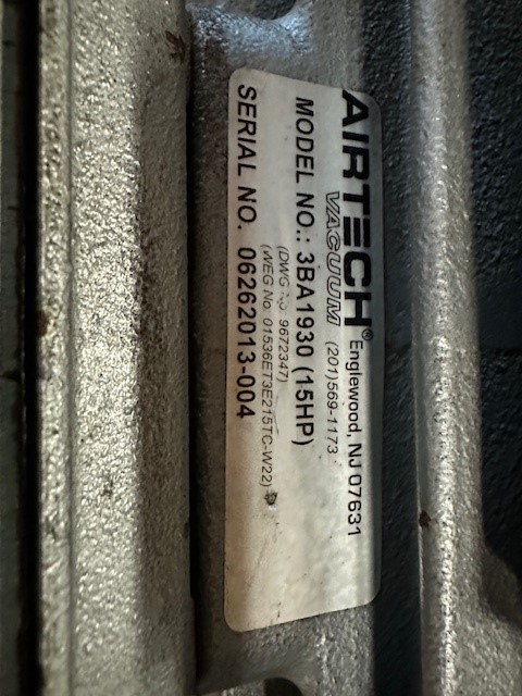 Airtech #3BA1930, Airtech/weg 15 HP vaccuum blower - Image 3
