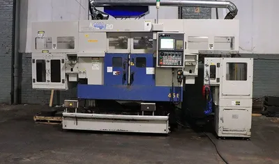 Muratec #MW-120, twin spindle single gantry CNC turning center w/stacker, Fanuc pendant Control, 2013 - Image 4