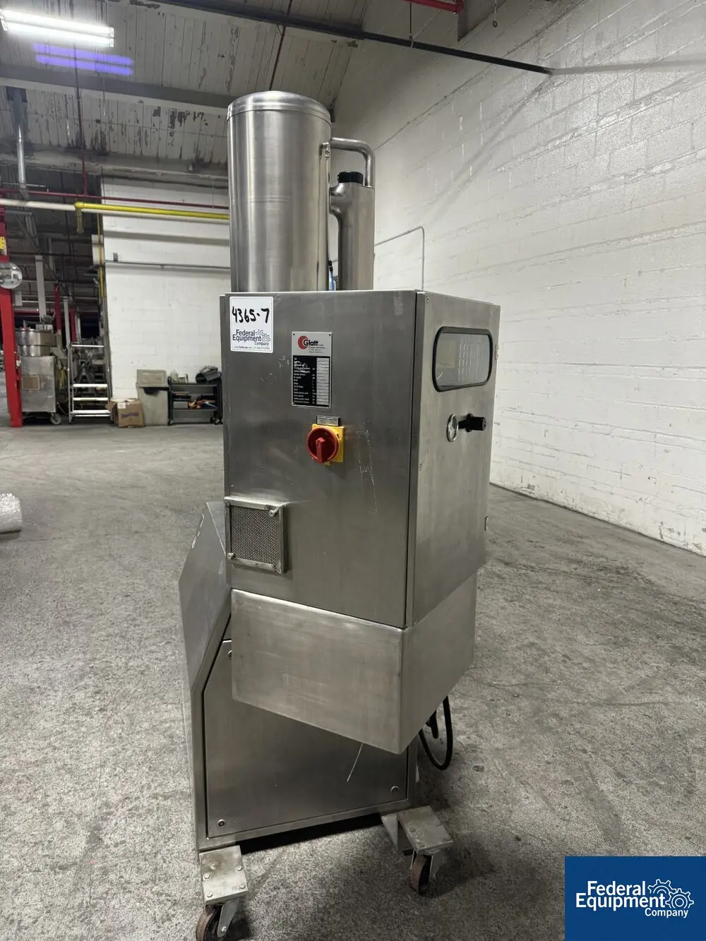Glatt #GPCG1, Fluid Bed Dryer, Stainless Steel, 2.2 kw blower, 3.96 kw heater, 220 volt, no attachments, S/N - Image 3