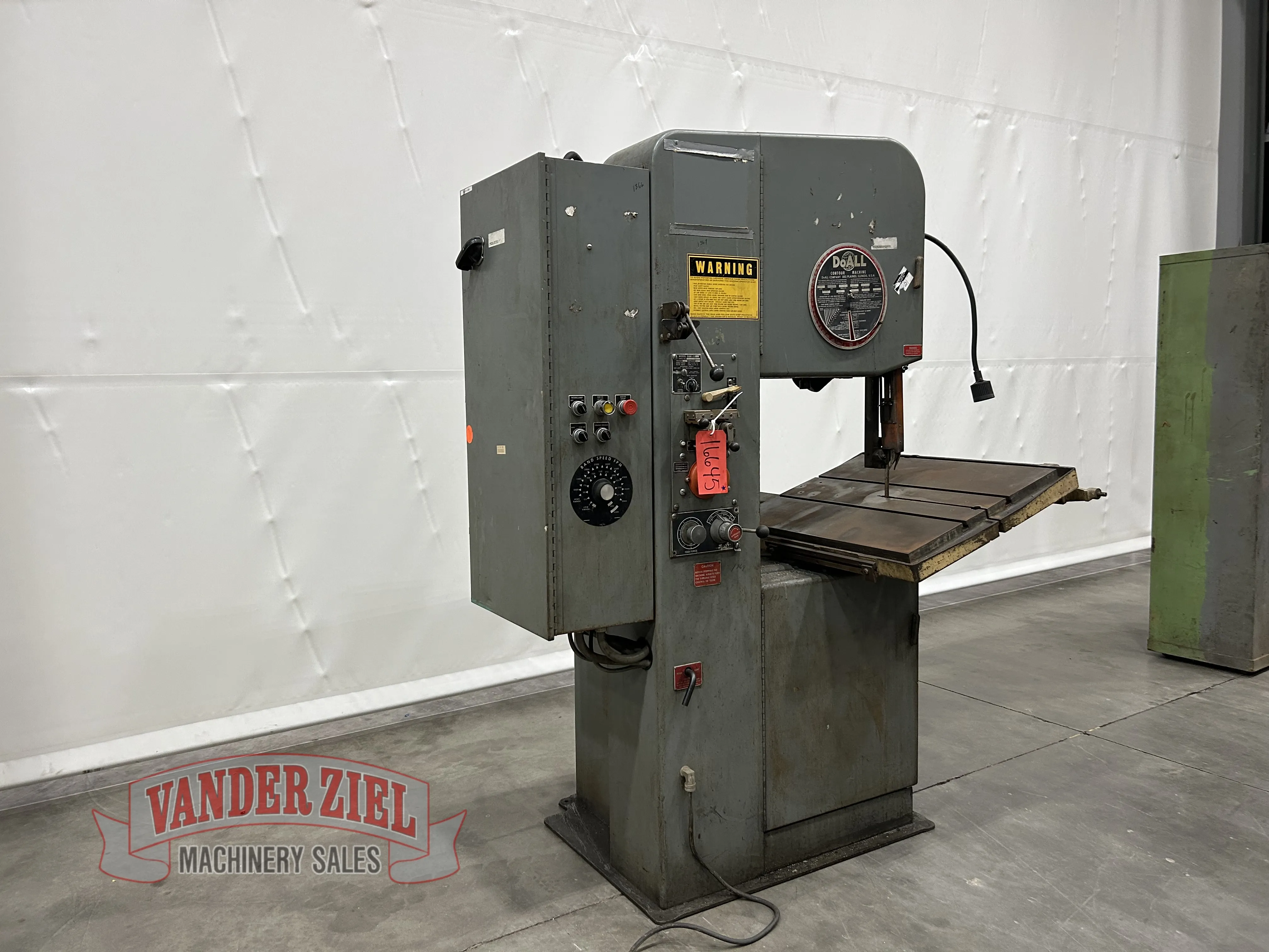 20" DoAll #2012-2H, vertical band saw, 154" blade, #16645 - Image 3