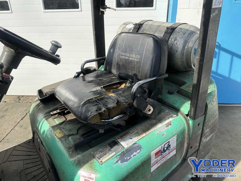 5000 lb. Mitsubishi #FGC25K, LP gas forklift, cushion tire, 187" lift height, side shift, 1998 - Image 2