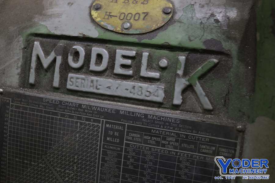 Kearney & Trecker #K, horizontal mill - Image 9