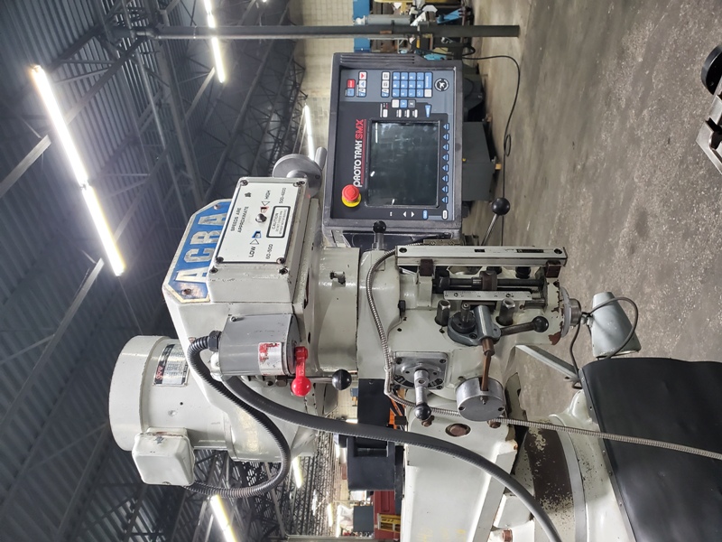 Acra #AM3V, 2-Axis CNC vertical mill, SWI Prototrak SMX 2-Axis CNC Control, 10" x54" table, 3 HP, 1996 - Image 3