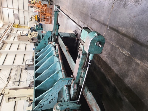 3/8" x 10' Wysong #1038, mechanical shear, 36" front operated power back gauge, 16 hold downs, 104" squaring - Image 5