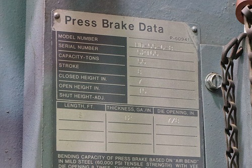 55 Ton, Niagara #HD-55-6-8, hydraulic press brake, 10' overall, 78" between housing, 7" stroke, 8-1/4" - Image 9
