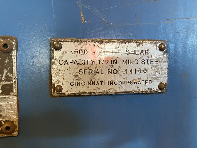 1/2" x 12' Cincinnati, hydraulic shear - Image 8