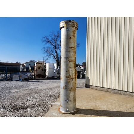 150 psi shell, 150 psi tube, Ametek 300, 24" diameter x 10'-6" chlorine / helium gas vaporizer exchanger - Image 3