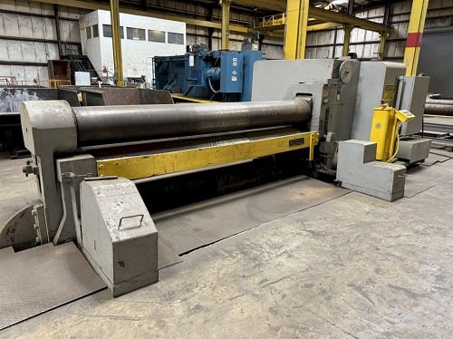 10' x 3/4" Bertsch #14, 3-roll initial pinch mechanical plate roll, 14" roll diameter, power roll adjustment - Image 3
