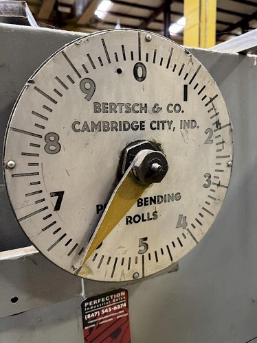 10' x 3/4" Bertsch #14, 3-roll initial pinch mechanical plate roll, 14" roll diameter, power roll adjustment - Image 9