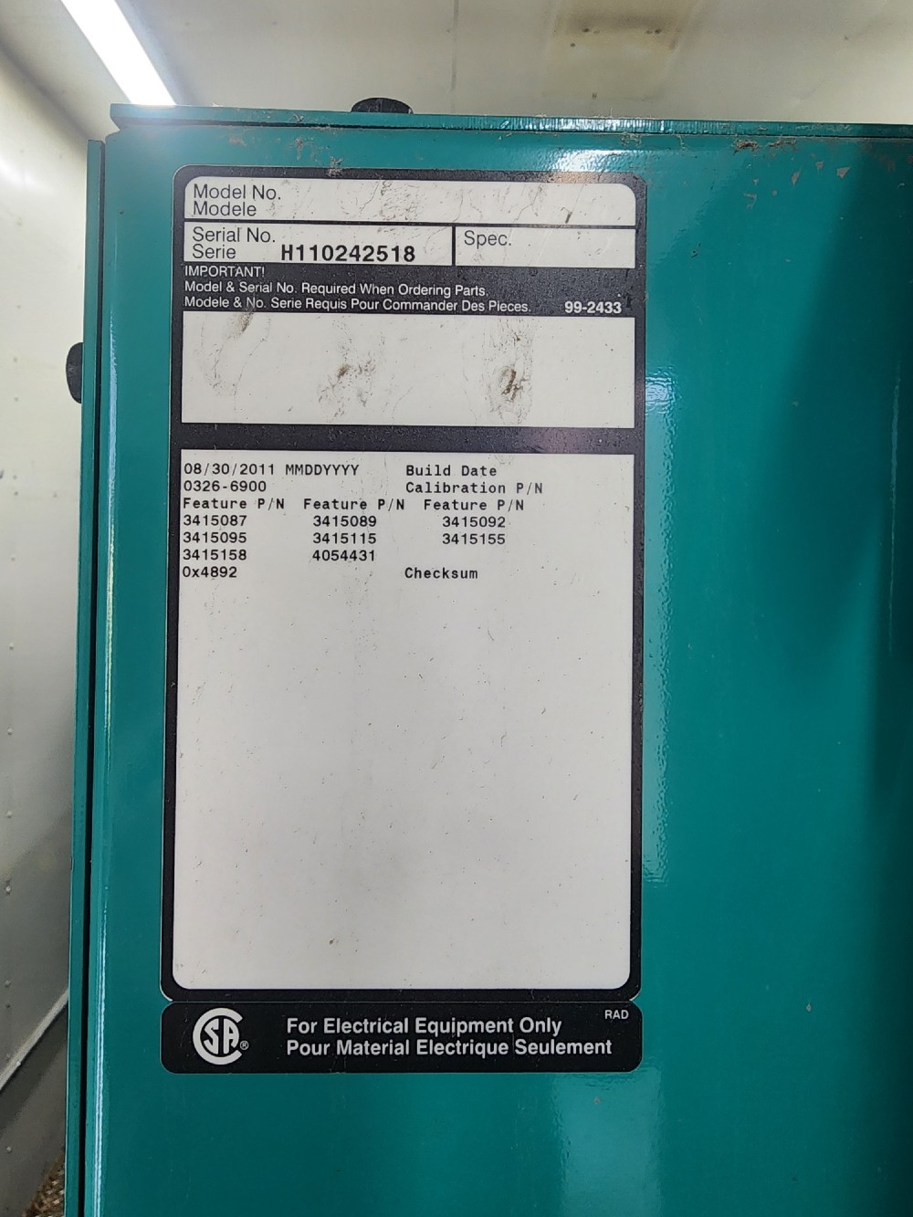 1250 KW Cummins #QSK50G4, diesel generator, enclosed, 341 hours, 2011 - Image 6