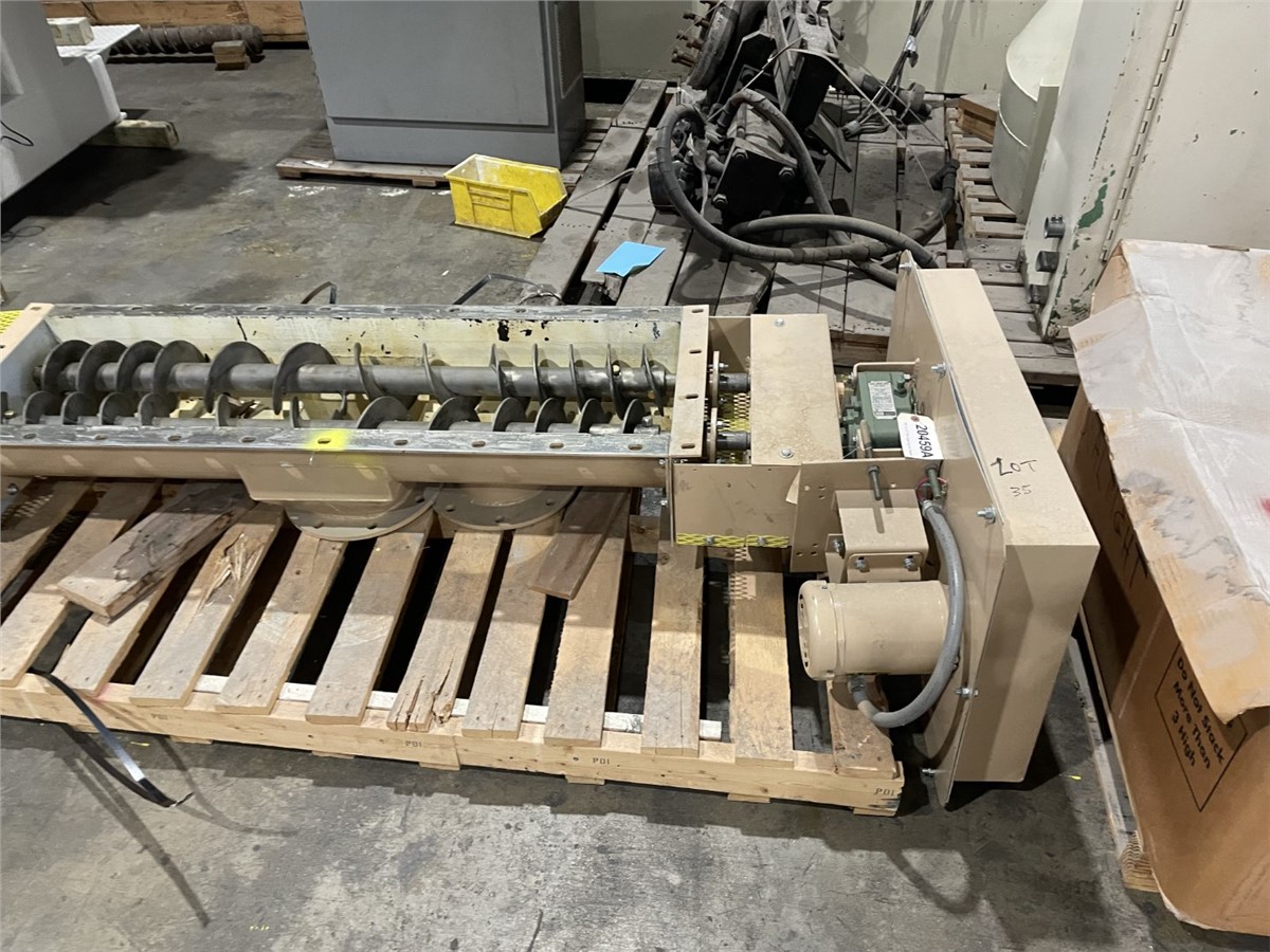 6" diameter x 4.6' long, Dual screw feeder, dresser, gearbox 1/2 HP Baldor AC motor, s/n #3388 - Image 3