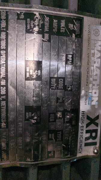 200 HP 1785 RPM Marathon, Frame 447/9T, TEFC, 460 Volts - Image 2