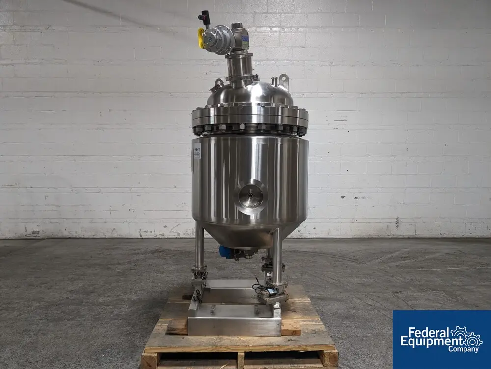 42 gallon Highland Agitated Receiver Tank, 316 Stainless Steel, 160 Liter, 24" diameter x 24" straight side - Image 1