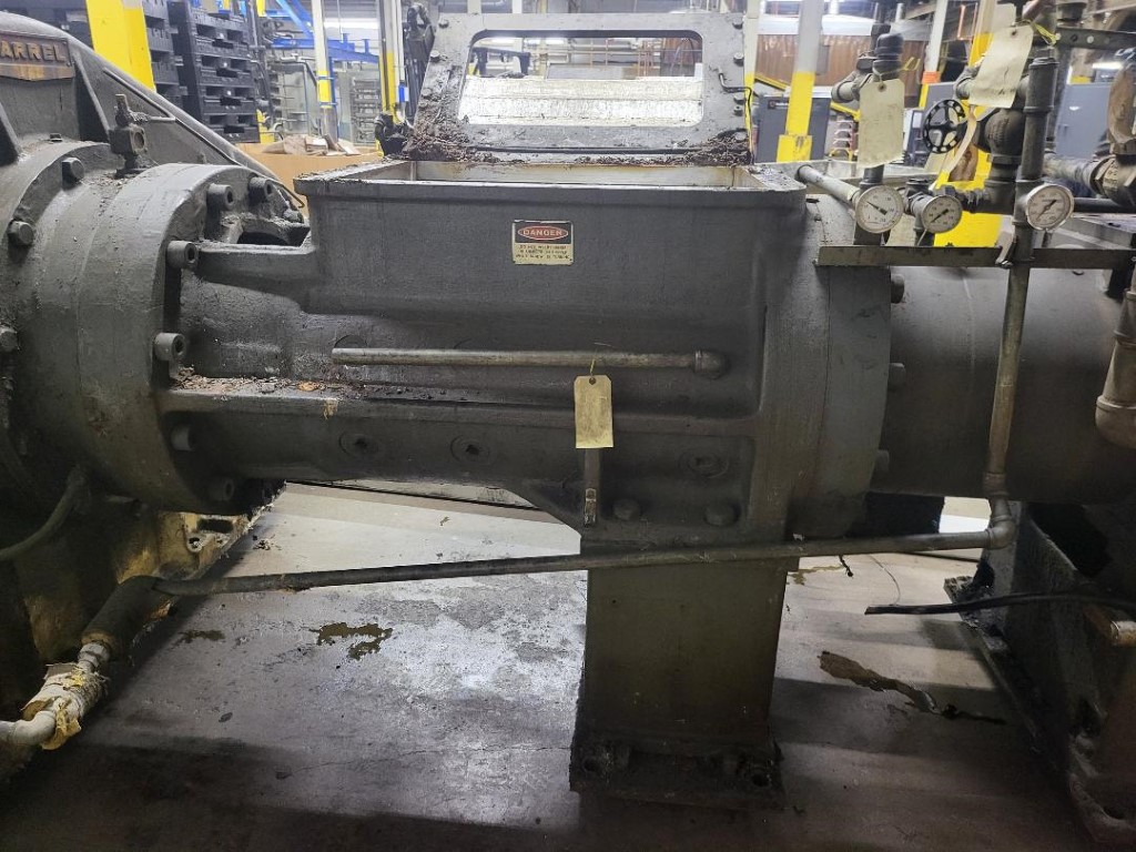Farrel, 15" rubber dump extruder, drop extruder, hot feed extruder, 200 HP, pneumatic stuffer ram - Image 5