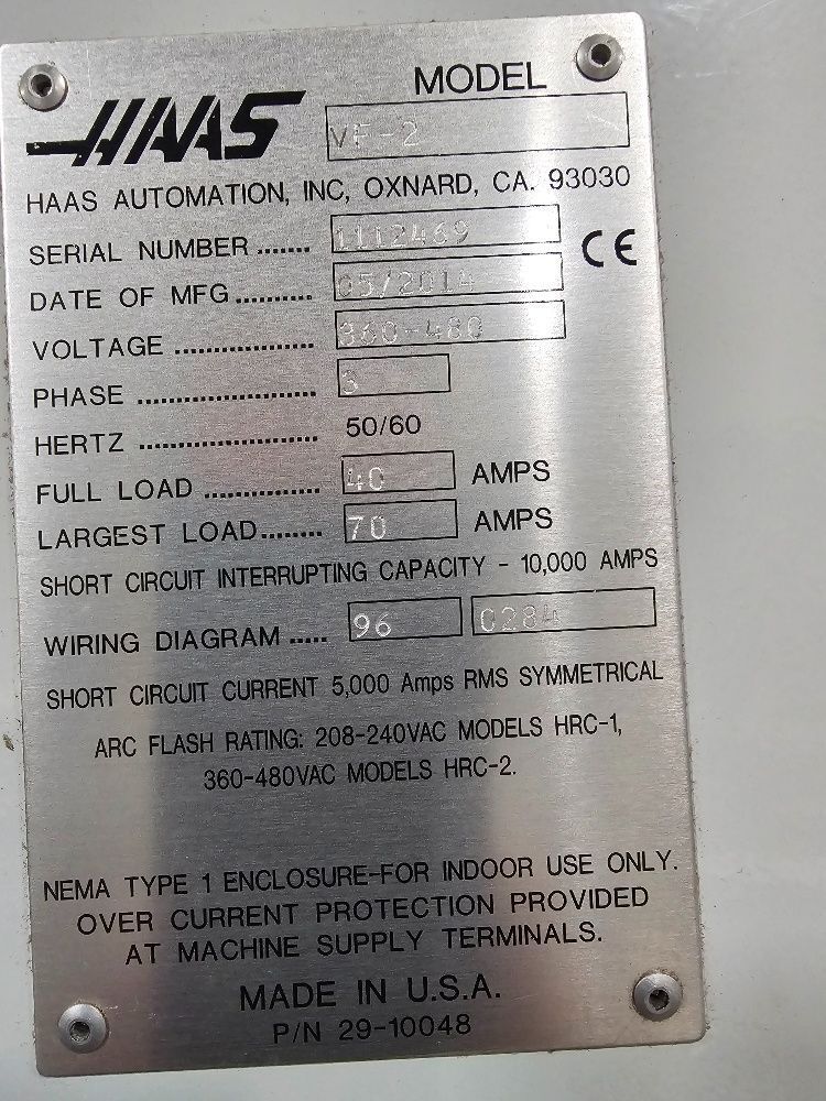 Haas #VF-2, CNC vertical machining center, 24 automatic tool changer, 30" X, 16" Y, 20" Z, 8100 RPM, #40, 20 - Image 5