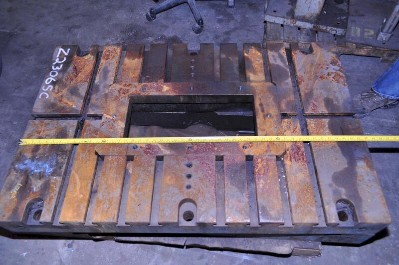 48" L x 31" width x 5" H, T-Slotted Bolster Plate, 12" x 36" hole in center - Image 1