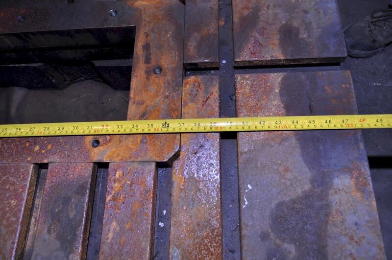 48" L x 31" width x 5" H, T-Slotted Bolster Plate, 12" x 36" hole in center - Image 2