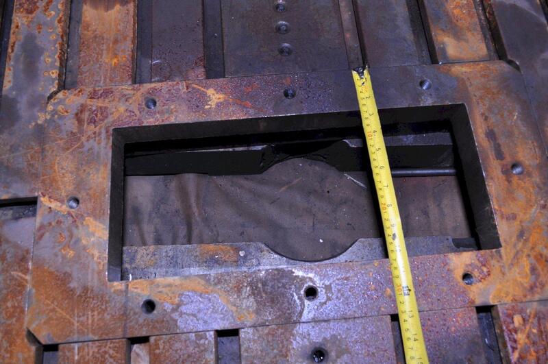 48" L x 31" width x 5" H, T-Slotted Bolster Plate, 12" x 36" hole in center - Image 7