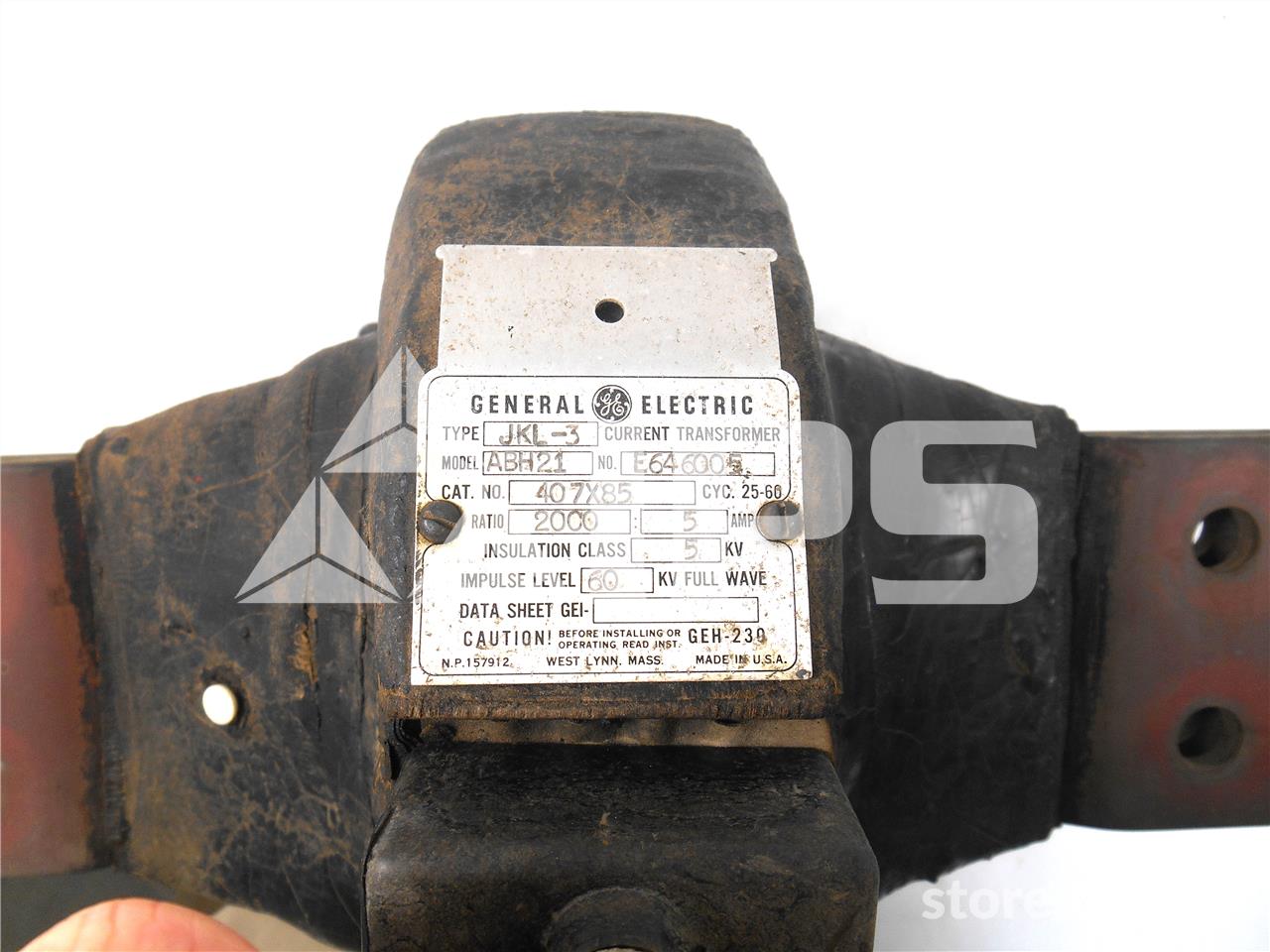 GE Jkl-3 Current Transformer 2000:5 Bar Type - Image 3