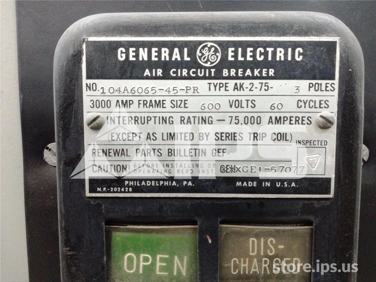 3000 Amps GE Ak-2-75 Eo/bi 230 Volts AC Control, Ec-1a 2000 Amps 1bb-3 - Image 5