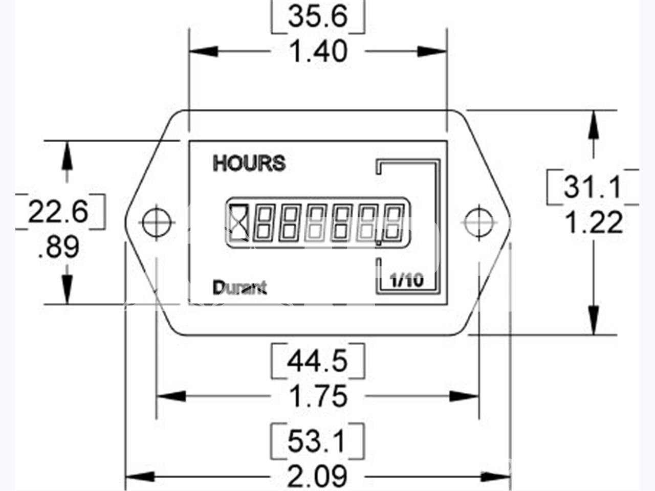 Eaton Rectangular Elapsed Time Indicator New 48-150vdc, 100-230 Volts AC - Image 1