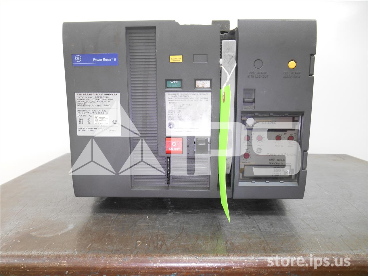 2000 Amps GE Ssf Power Break Ii Eo/ Bi (ssf20) Parts Unit, 120 Volts AC Control, Power Plus Lsi, 2000 Amps - Image 1