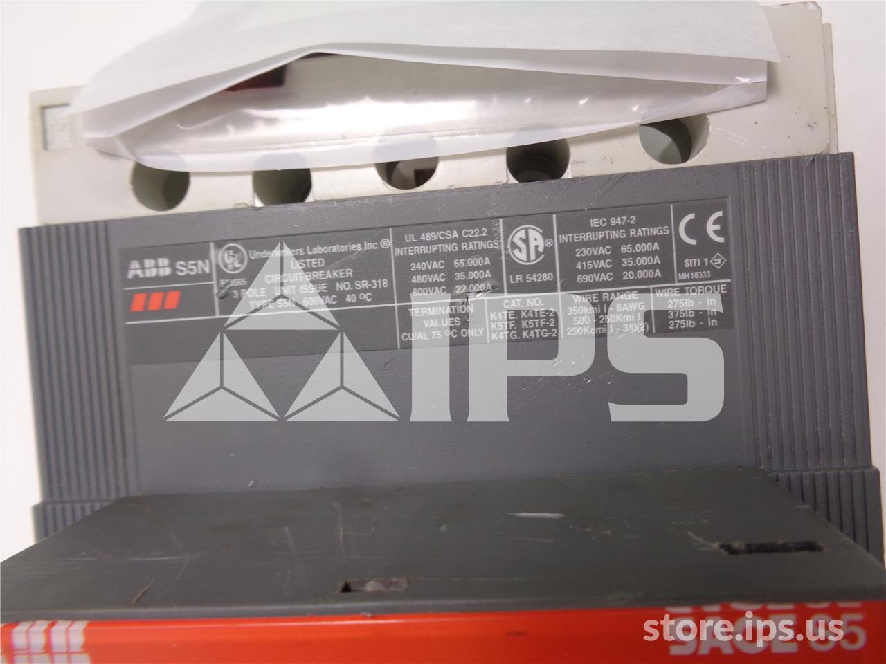 ABB Sace Isomax S5n Mccb, 400at Generic Item Number - Image 2