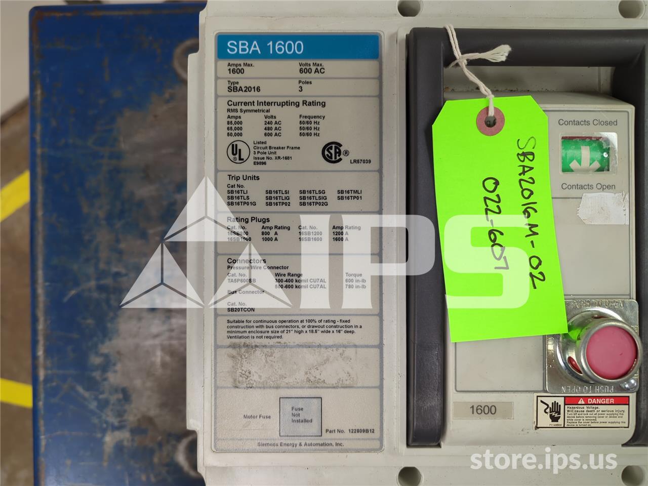 1600 Amps Sa Sba 1600 Mo/bi (sba20) Sb16tlsig, 1200 Amps Rp - Image 4